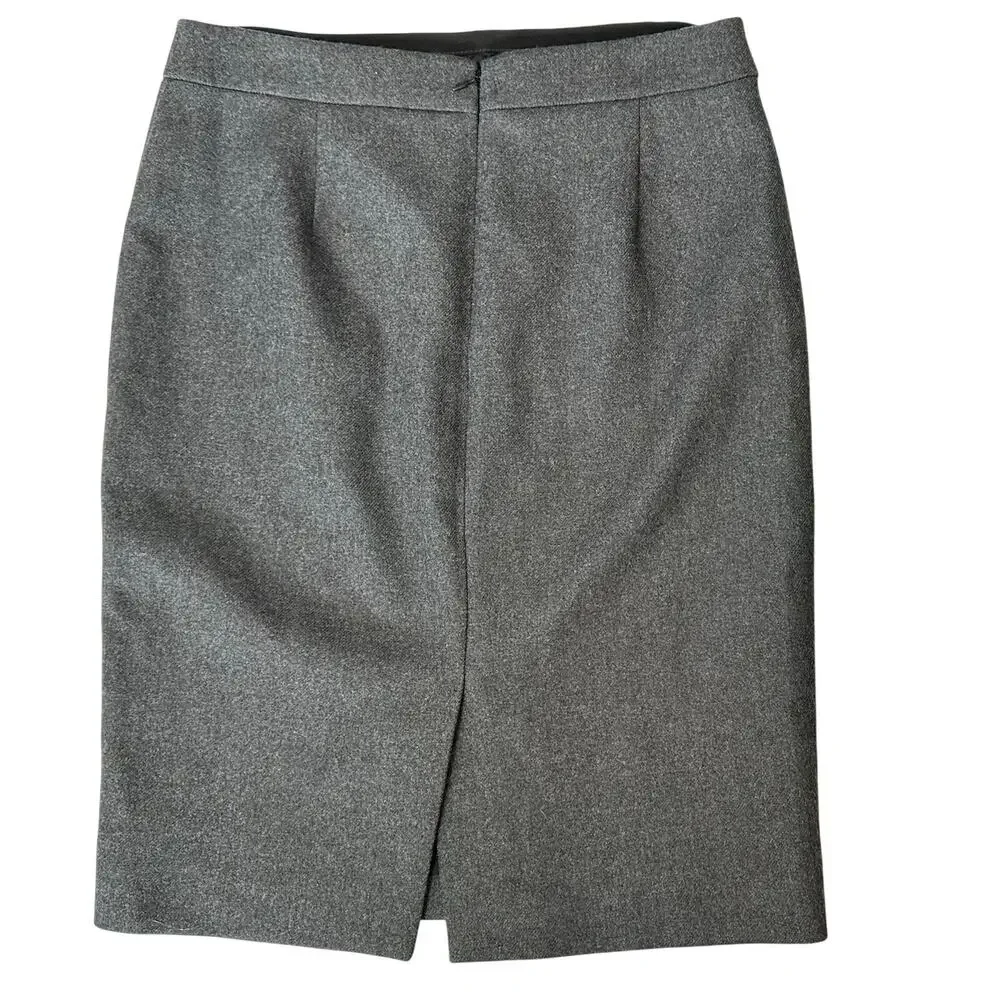 J. Crew Double Serge Pure Wool No 2 Pencil Skirt Gray 47314 Size 6
